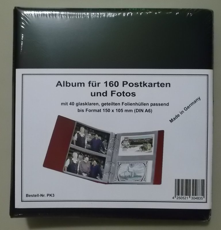 Album für 80-160 Postkarten Ansichtskarten Fotos KOBRA PK3 BLAU
