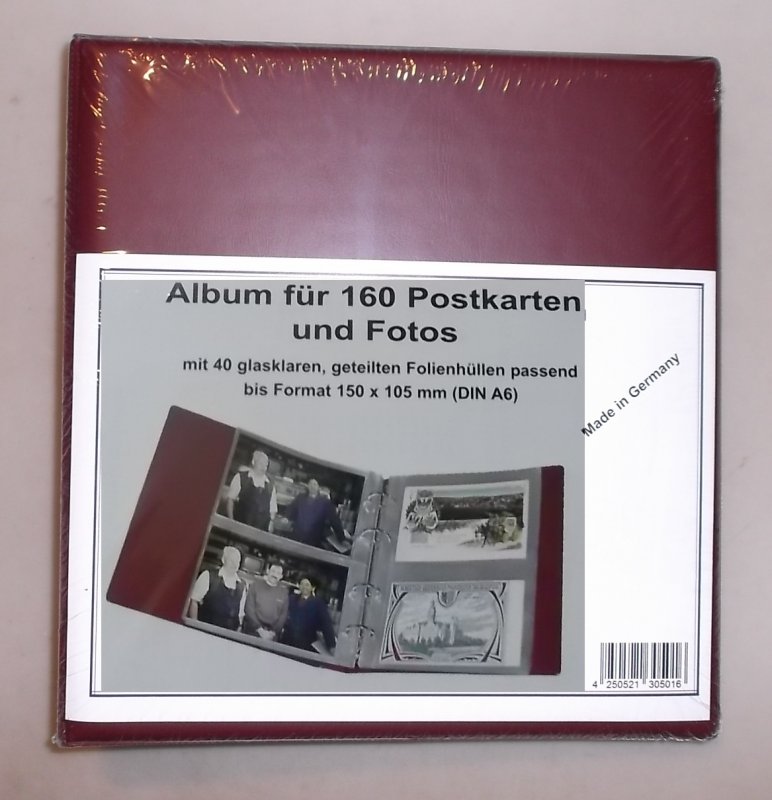 Album für 80-160 Postkarten Ansichtskarten Fotos KOBRA PK3 ROT