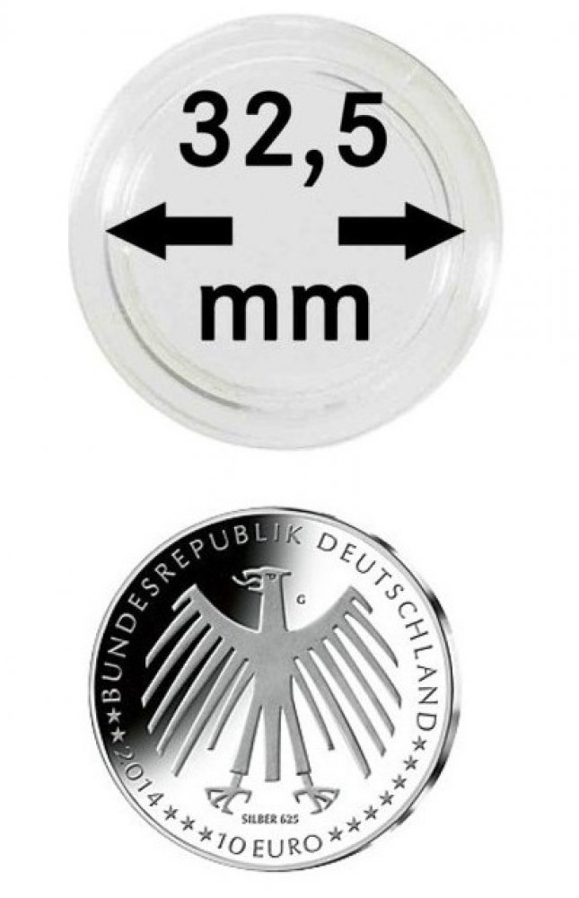 Lindner Münzkapseln – Größen 14–50 Mm, Aus Kratzfesterm Polystyrol, Klare Sicht, Wahl Je 1, 5, 10, 100 Stück