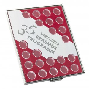  Münzbox Rauchglas 35 Jahre Erasmus-Programm Lindner  S2922