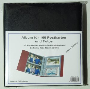 Album für 80-160 Postkarten Ansichtskarten KOBRA PK3 SCHWARZ